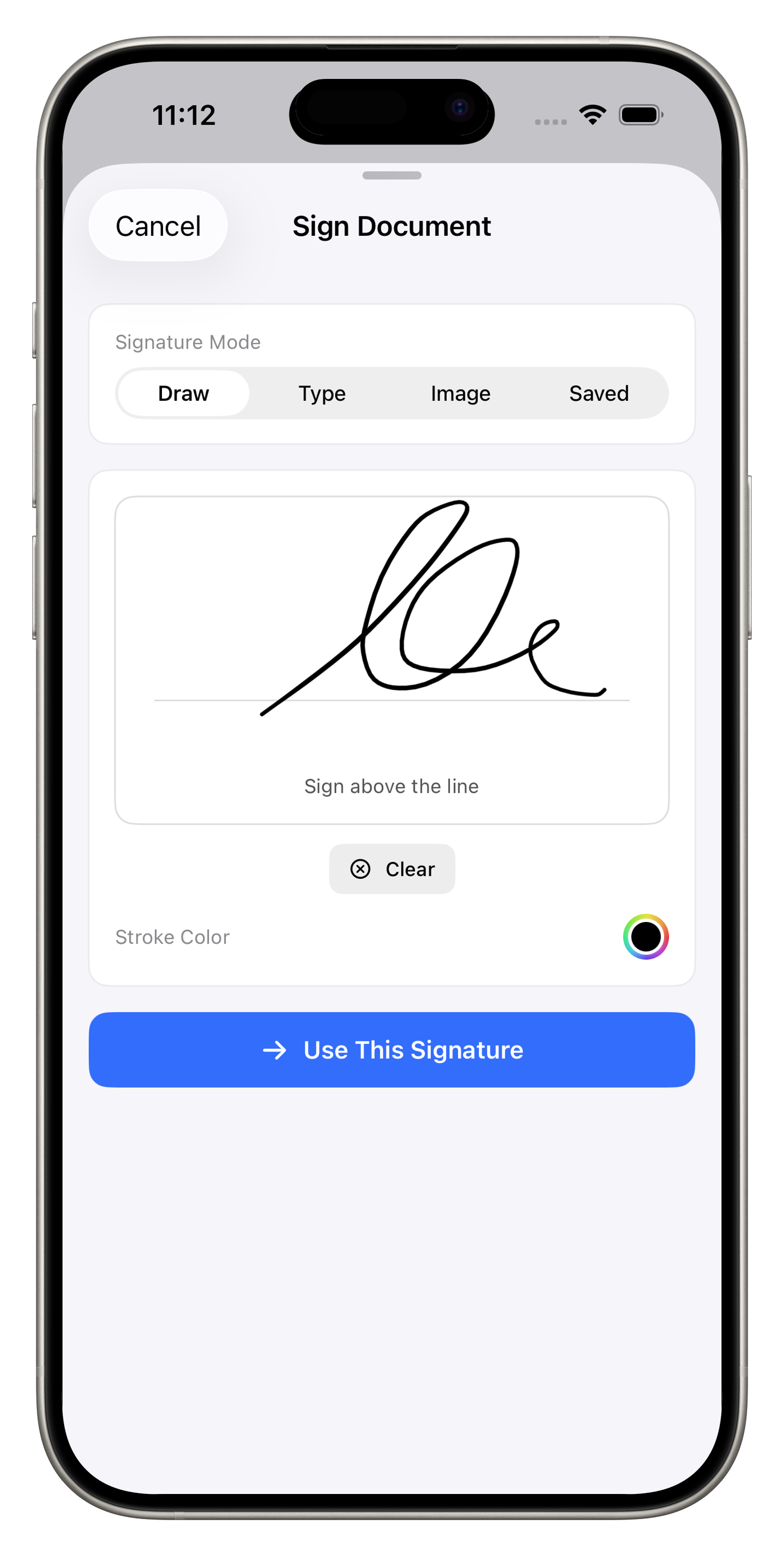Drawing a signature